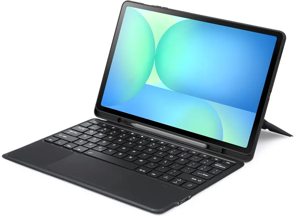 Dux Ducis Samsung Galaxy Tab S10 FE Plus Hoes Bluetooth Toetsenbord Zwart afbeelding 2