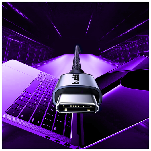Buddi Flex USB-C naar USB-C Magnetische Kabel 60W Fast Charge 2M Zwart afbeelding 9