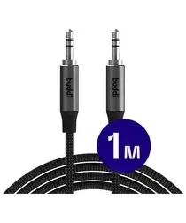 Buddi Flex 3.5mm Jack Aux Audio Kabel 1 Meter Zwart afbeelding