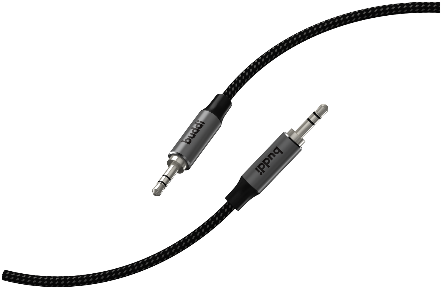 Buddi Flex 3.5mm Jack Aux Audio Kabel 1 Meter Zwart afbeelding 6