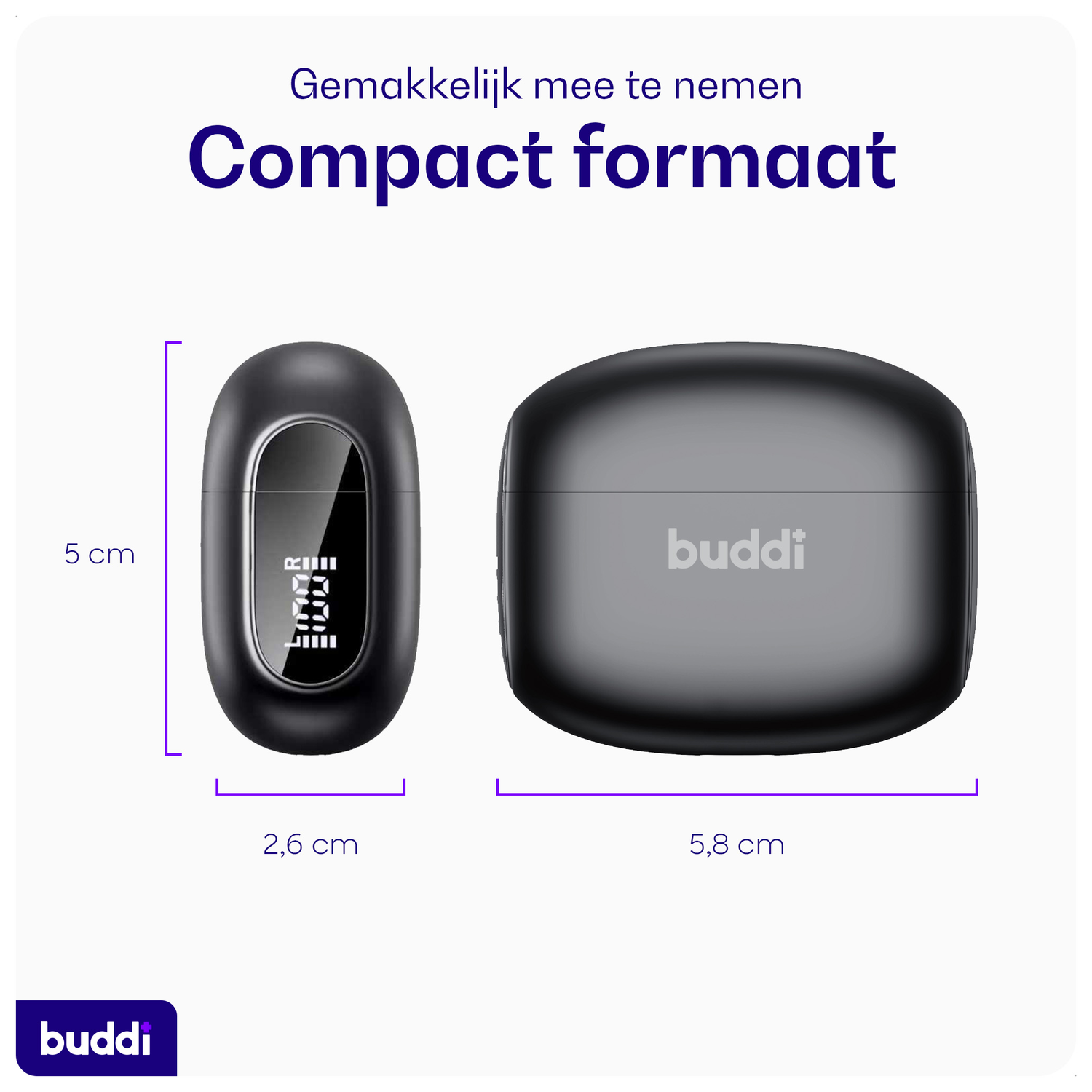 Buddi Pulse Draadloze Oordopjes Noise Cancelling Zwart afbeelding 6