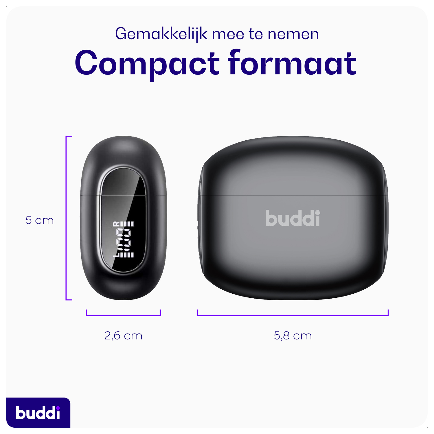 Buddi Pulse Draadloze Oordopjes Noise Cancelling ANC + ENC Zwart afbeelding 7