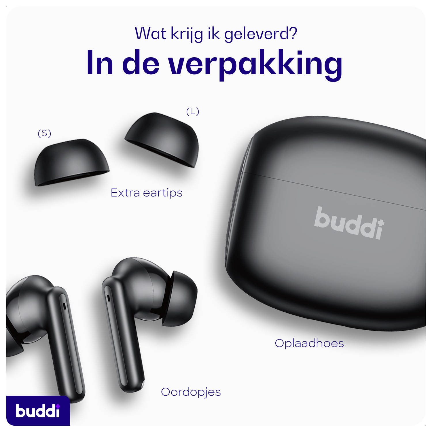 Buddi Pulse Draadloze Oordopjes Noise Cancelling ANC + ENC Zwart afbeelding 8