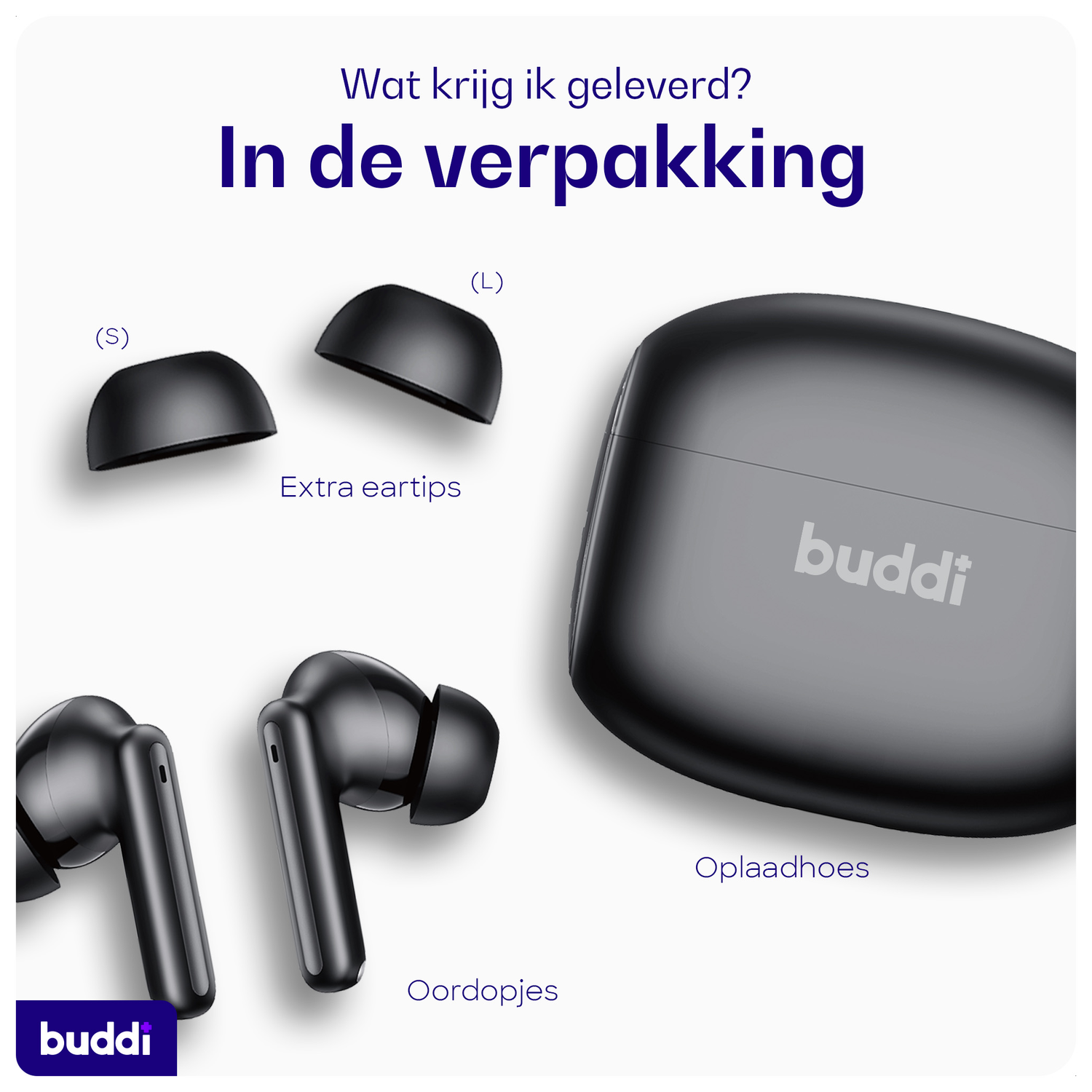 Buddi Pulse Draadloze Oordopjes Noise Cancelling Zwart afbeelding 7