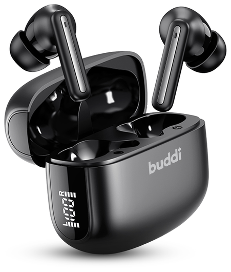Buddi Pulse Draadloze Oordopjes Noise Cancelling Zwart afbeelding 1