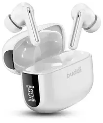 Buddi Pulse Draadloze Oordopjes Noise Cancelling Wit afbeelding