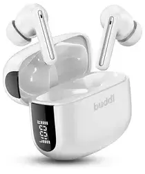 Buddi Pulse Draadloze Oordopjes Noise Cancelling Wit afbeelding