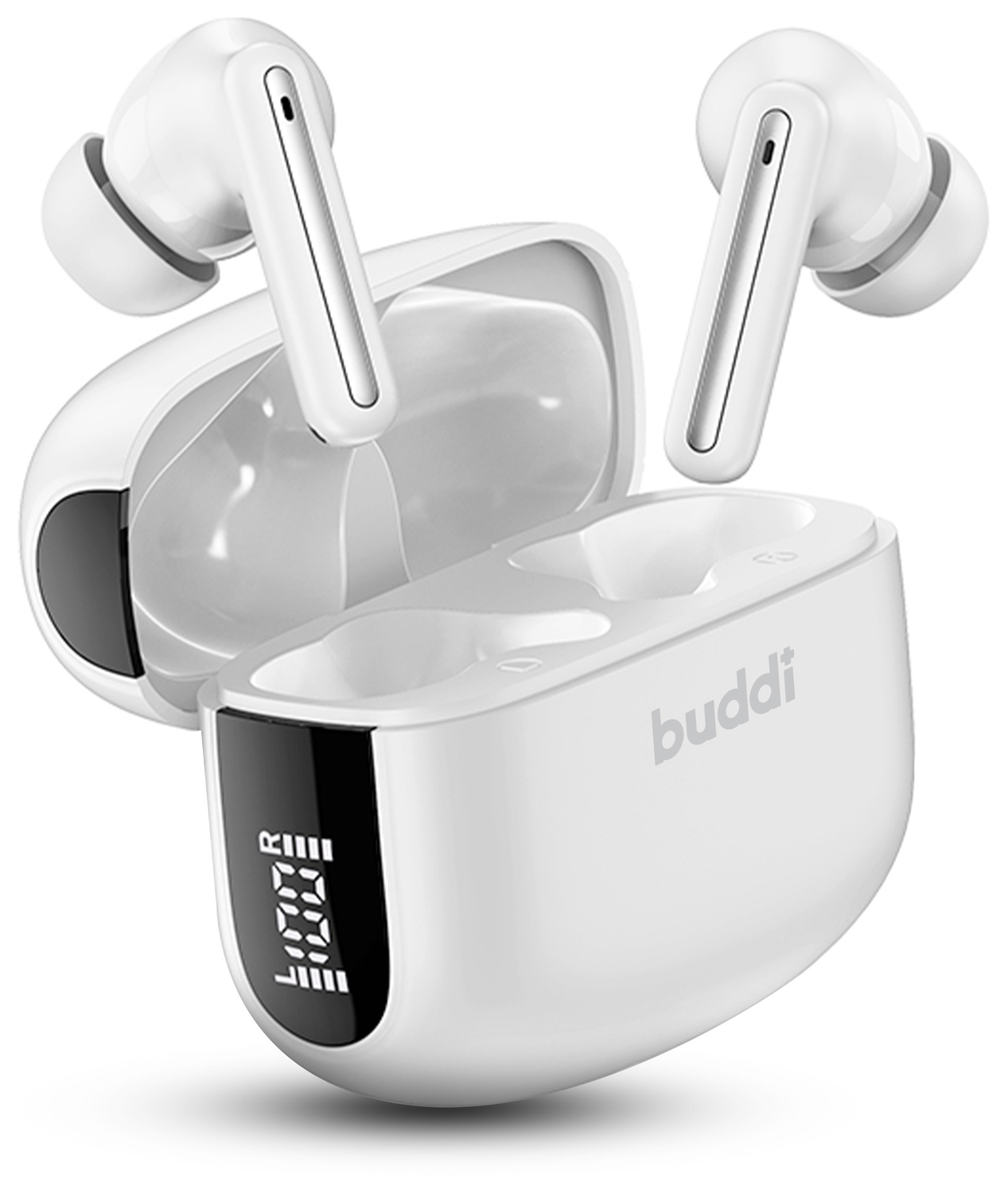 Buddi Pulse Draadloze Oordopjes Noise Cancelling Wit afbeelding 1