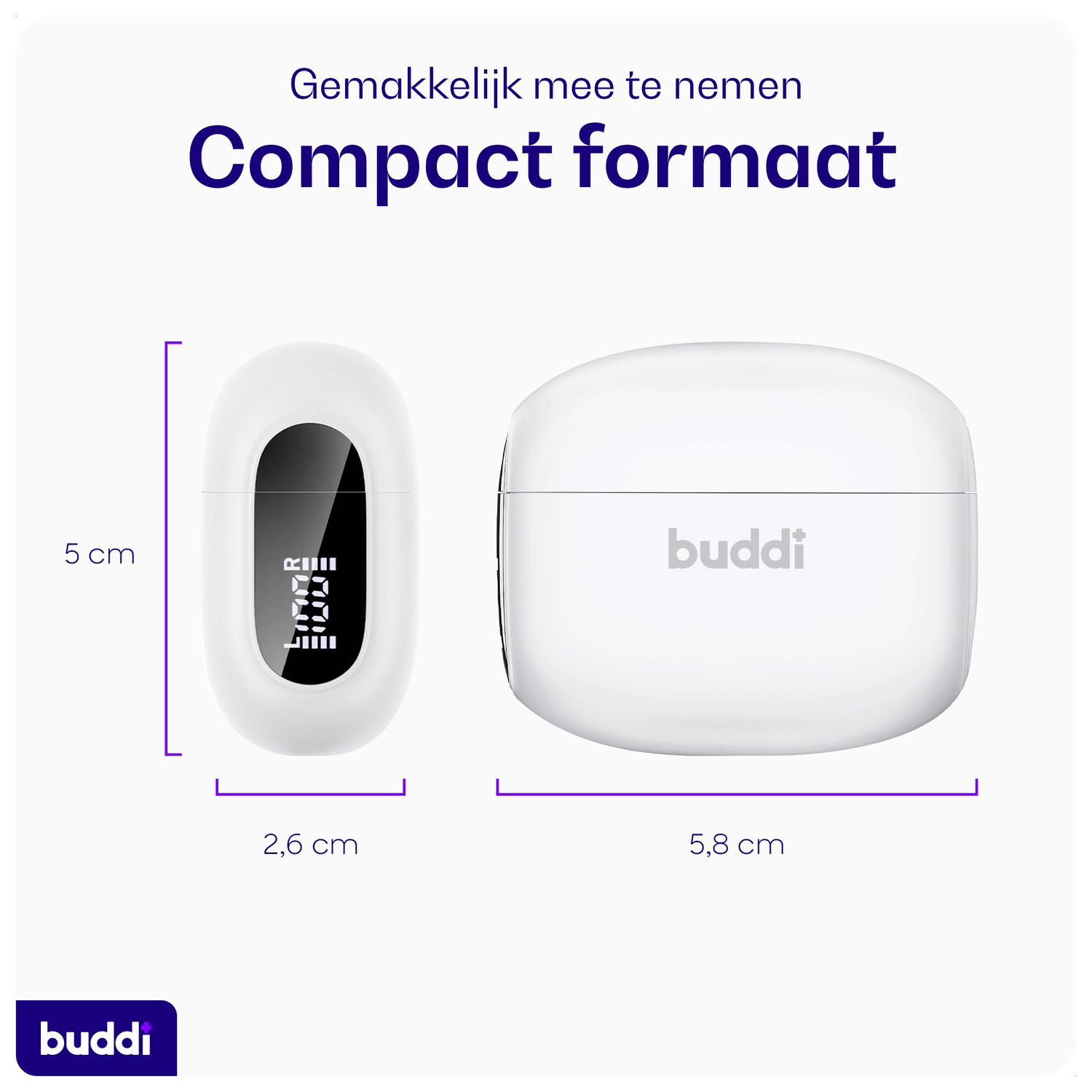 Buddi Pulse Draadloze Oordopjes Noise Cancelling Wit afbeelding 6
