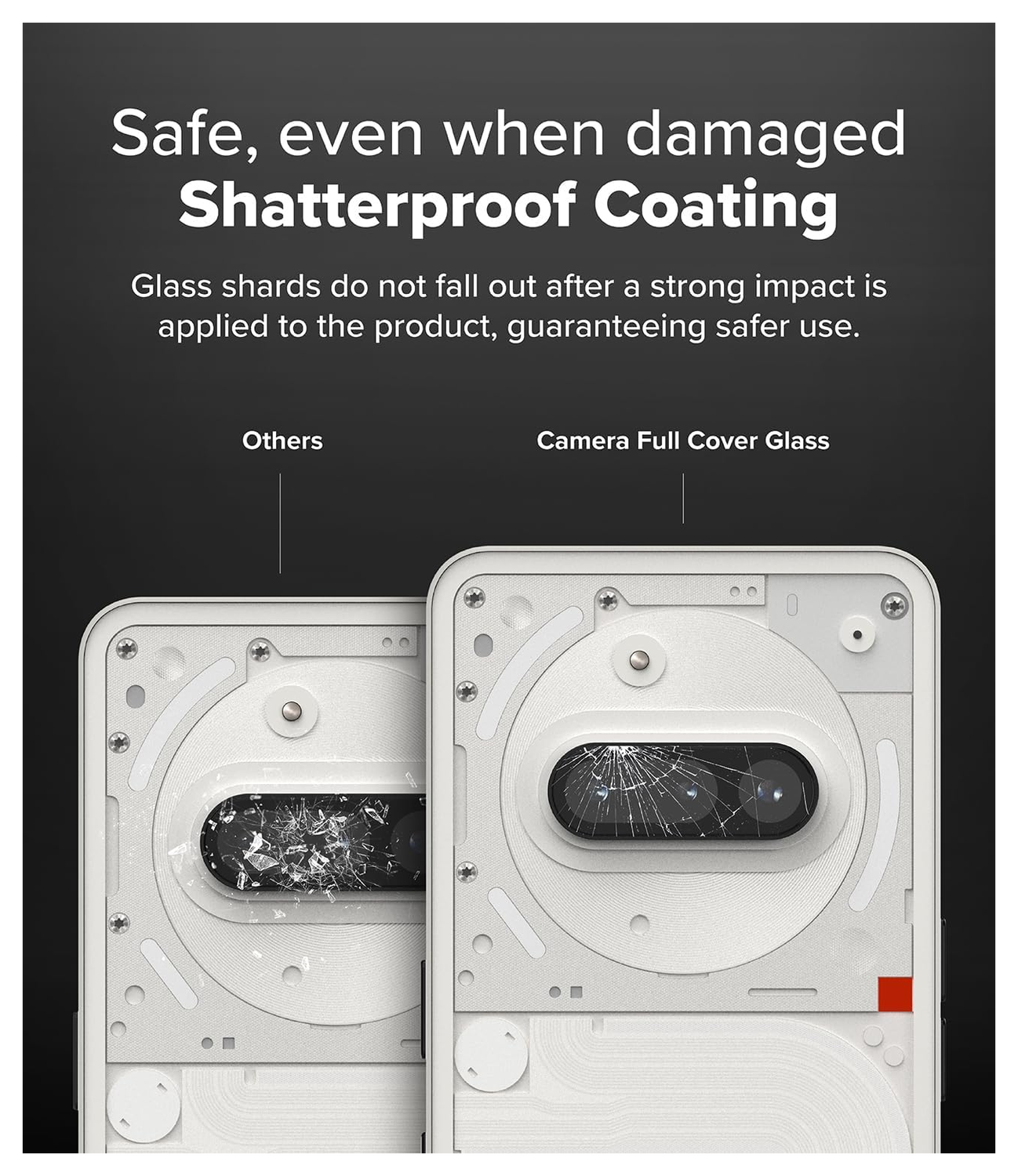 Ringke Full Cover Glass Nothing Phone (3a) Camera Protector Glas (2-Pack) afbeelding 5