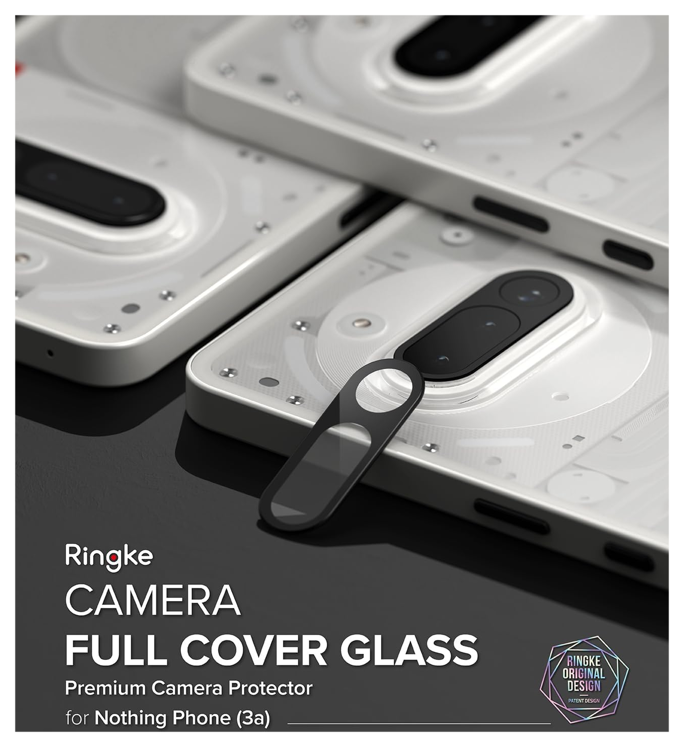 Ringke Full Cover Glass Nothing Phone (3a) Camera Protector Glas (2-Pack) afbeelding 9