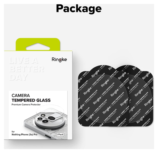 Ringke Nothing Phone (3a) Pro Camera Protector Tempered Glass (2-Pack) afbeelding 10