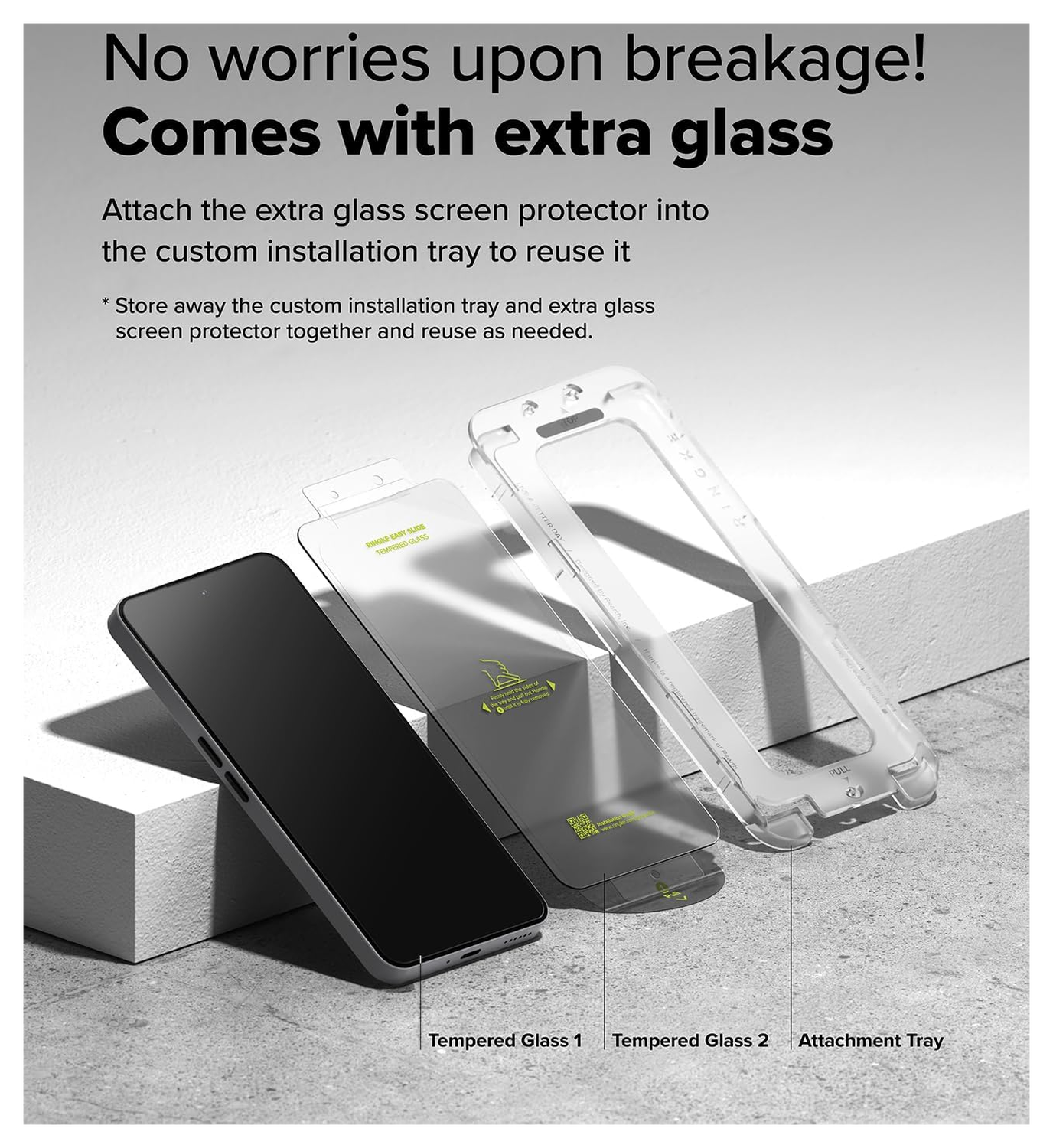 Ringke Easy Slide Nothing Phone (3a) / (3a) Pro Screen Protector met Jig 2-Pack afbeelding 5