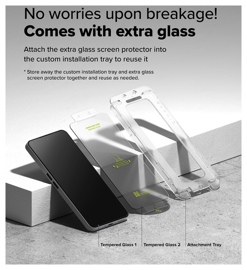 Ringke Easy Slide Nothing Phone (3a) / (3a) Pro Screen Protector met Jig 2-Pack afbeelding 5
