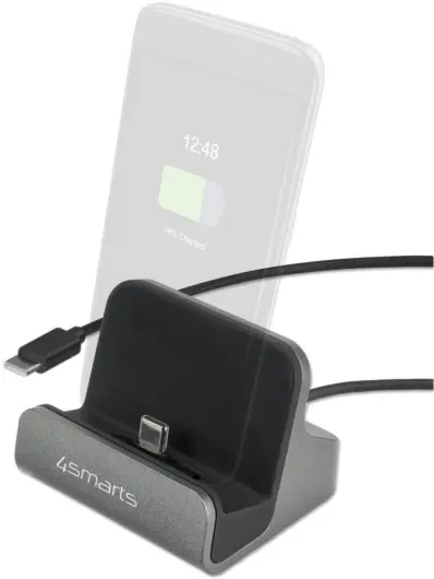 4Smarts VoltDock USB-C Houder met Oplader 60W Grijs afbeelding 2