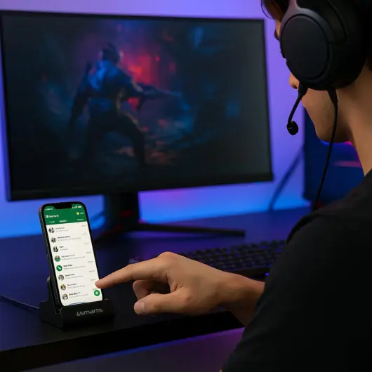 4Smarts VoltDock USB-C Houder met Oplader 60W Grijs afbeelding 5