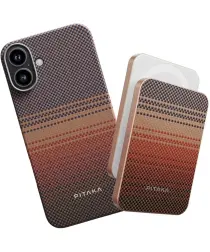 PITAKA Apple iPhone 16 Hoesje met 5.000mAh MagSafe Powerbank Sunset afbeelding