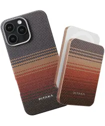 PITAKA Apple iPhone 16 Pro Hoesje met 5.000mAh MagSafe Powerbank Sunset afbeelding