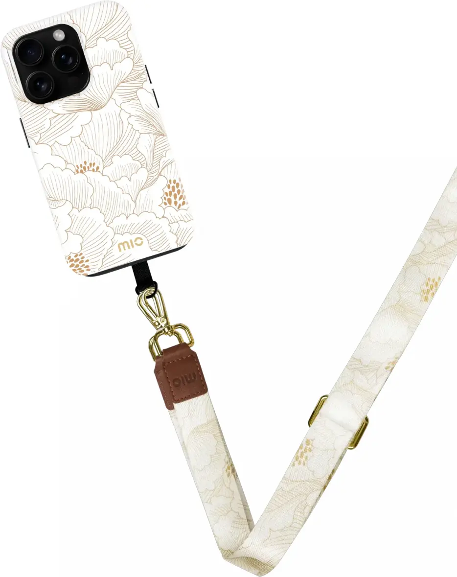 MIO MagSafe iPhone 16 Pro Max Hoesje met Telefoonkoord White Roses afbeelding 1