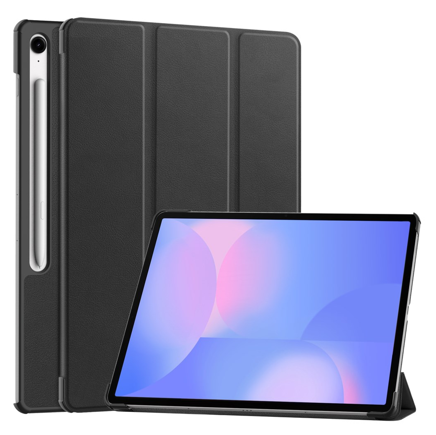 Samsung Galaxy Tab S10 FE Plus Hoes Tri-Fold Book Case met Standaard Zwart afbeelding 1
