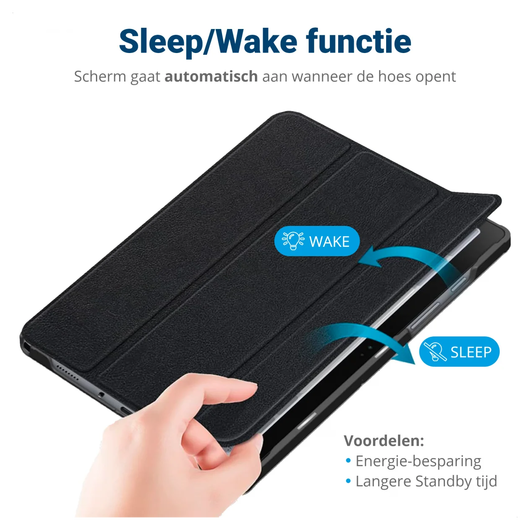 Samsung Galaxy Tab S10 FE Plus Hoes Tri-Fold Book Case met Standaard Zwart afbeelding 4