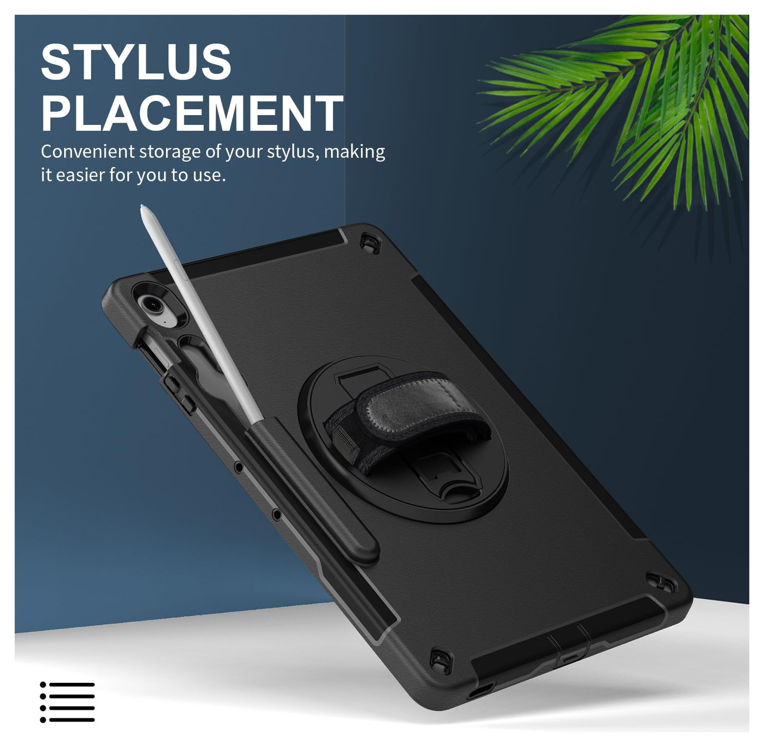 Samsung Galaxy Tab S10 FE Plus Hoes Back Cover met Kickstand en Handriem Zwart afbeelding 4