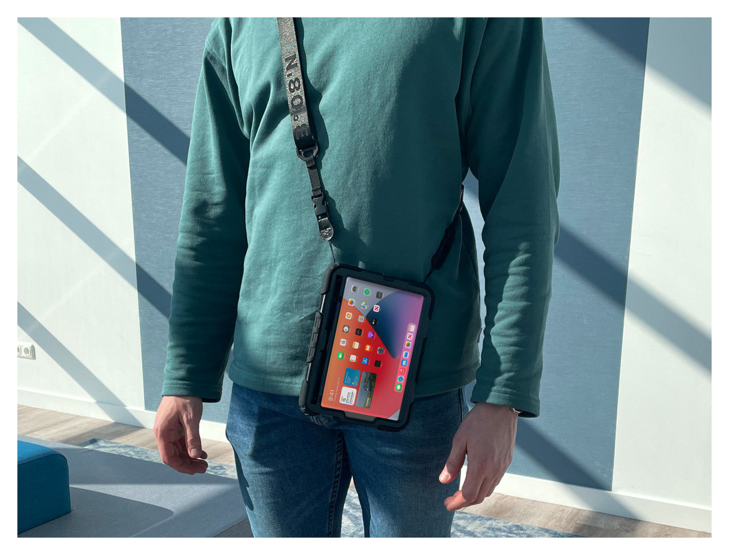 Samsung Galaxy Tab S10 FE Plus Hoes met Screen Protector en Handriem Zwart afbeelding 12