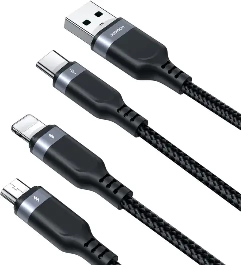 JOYROOM 3-in-1 3.5A Kabel USB-A naar Micro-USB / USB-C / Lightning 2M Zwart afbeelding 8