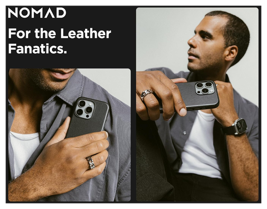 Nomad Apple iPhone 16 Pro Hoesje Modern Leather MagSafe Case Horween Zwart afbeelding 6