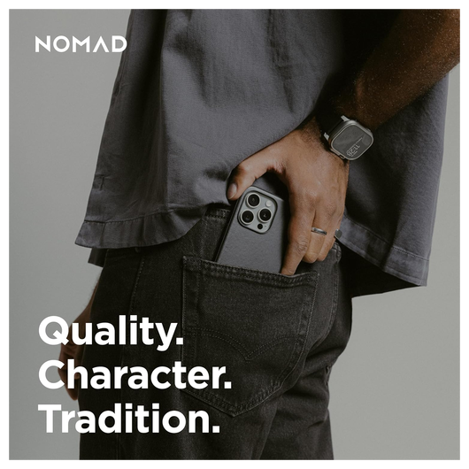 Nomad Apple iPhone 16 Pro Hoesje Modern Leather MagSafe Case Horween Zwart afbeelding 8