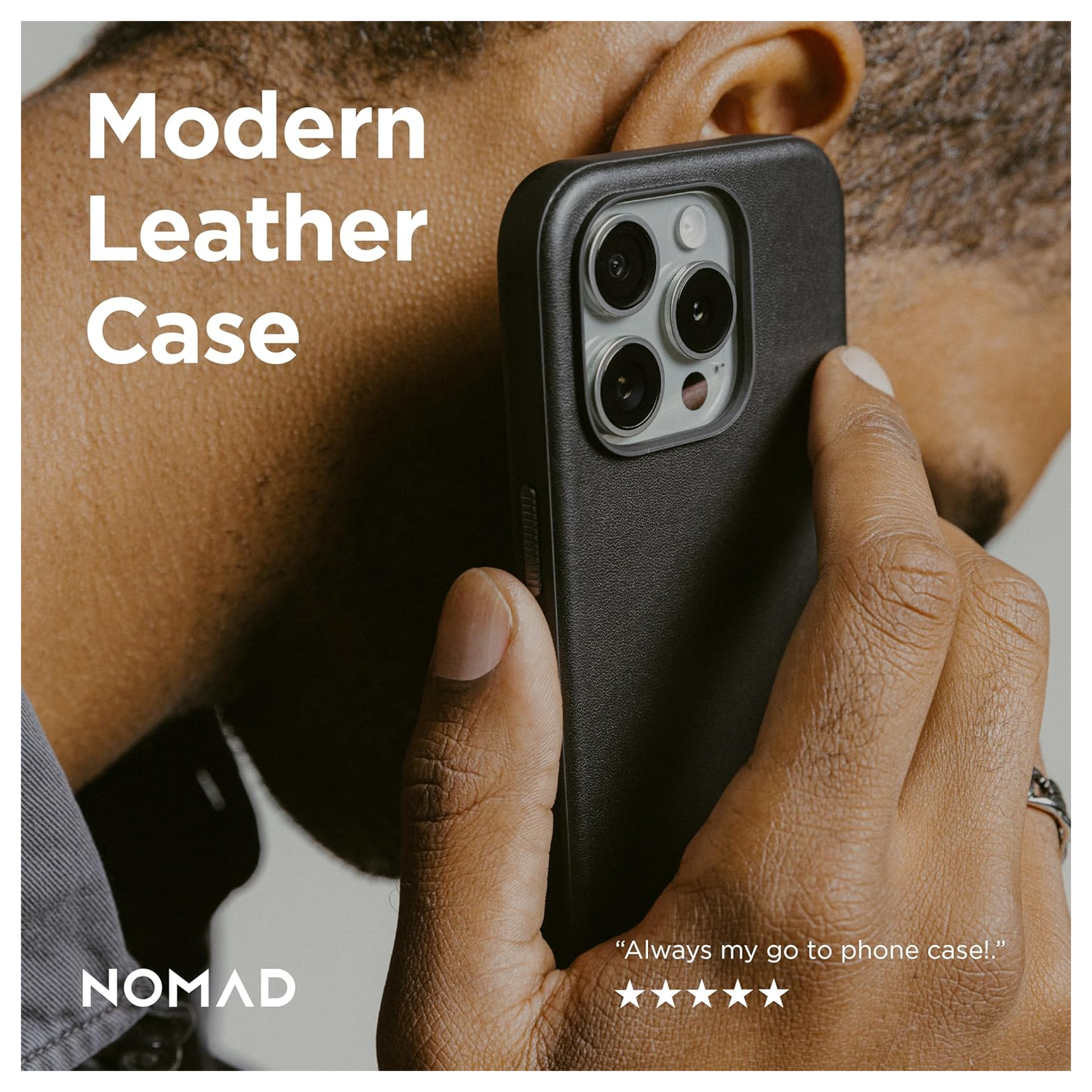 Nomad Apple iPhone 16 Pro Max Hoesje Modern Leather MagSafe Case Horween Zwart afbeelding 7