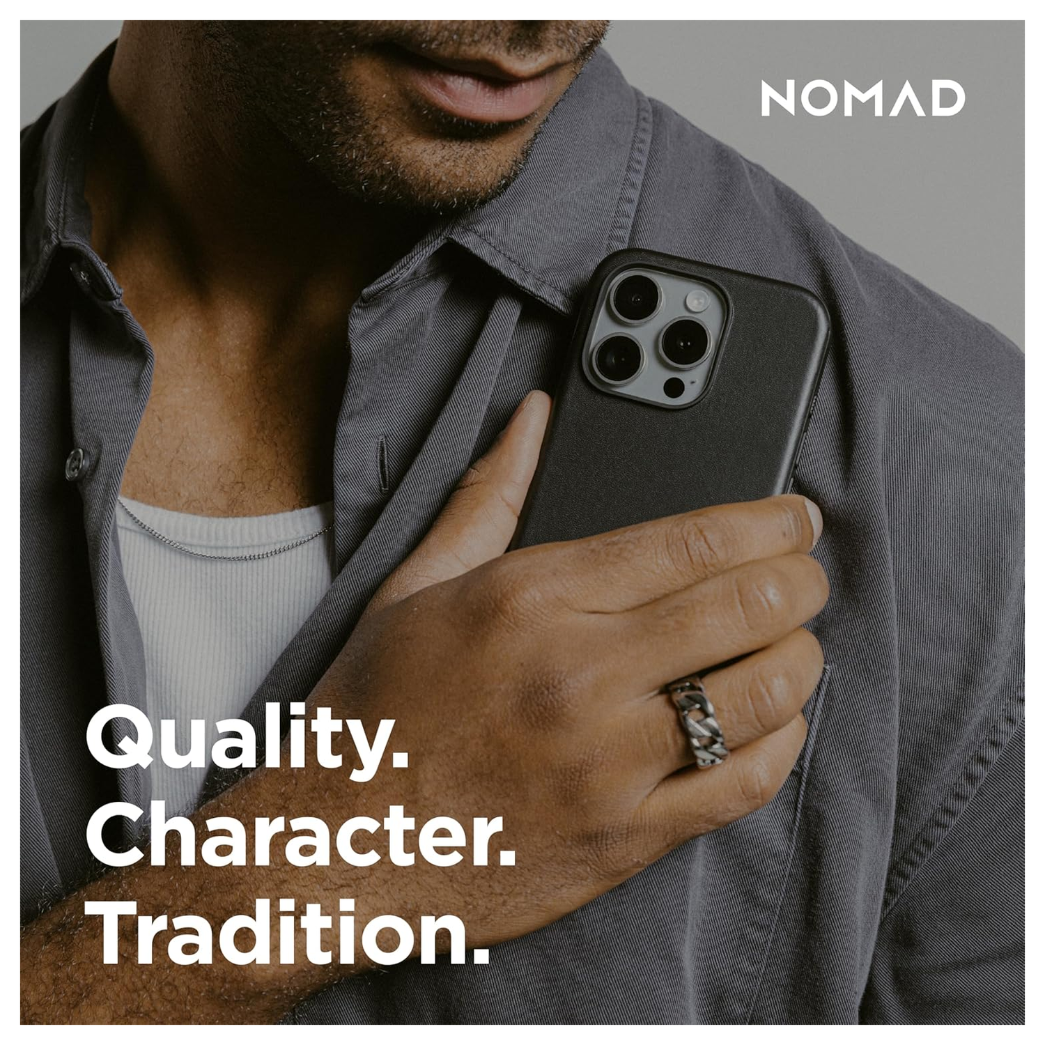 Nomad Apple iPhone 16 Pro Max Hoesje Modern Leather MagSafe Case Horween Zwart afbeelding 8