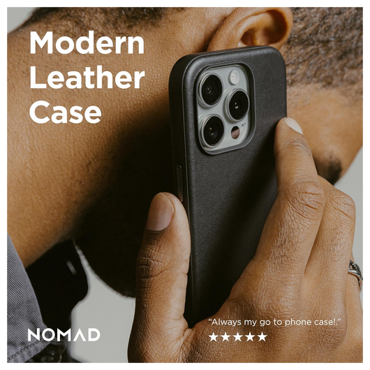 Nomad Apple iPhone 16 Pro Max Hoesje Modern Leather MagSafe Case Horween Zwart afbeelding 7
