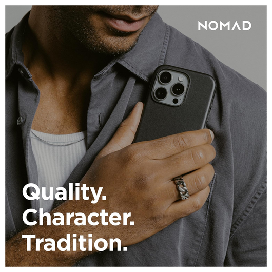 Nomad Apple iPhone 16 Pro Max Hoesje Modern Leather MagSafe Case Horween Zwart afbeelding 8