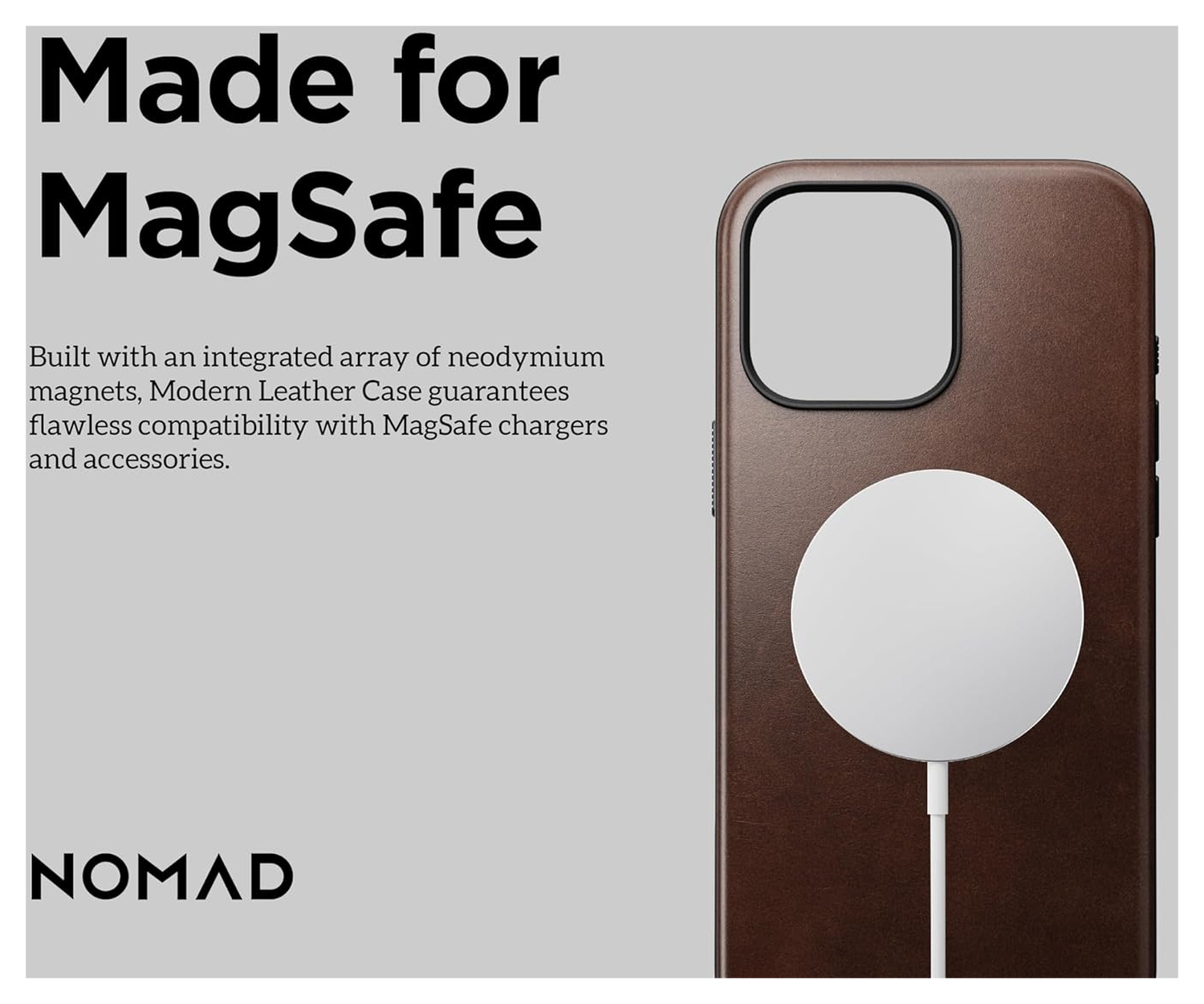 Nomad Apple iPhone 16 Pro Max Hoesje Modern Leather MagSafe Case Horween Bruin afbeelding 6