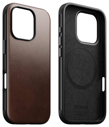 Nomad Apple iPhone 16 Pro Max Hoesje Modern Leather MagSafe Case Horween Bruin afbeelding 1