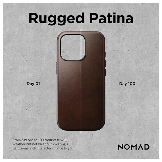 Nomad Apple iPhone 16 Pro Max Hoesje Modern Leather MagSafe Case Horween Bruin afbeelding 2