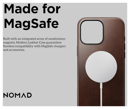 Nomad Apple iPhone 16 Pro Max Hoesje Modern Leather MagSafe Case Horween Bruin afbeelding 6