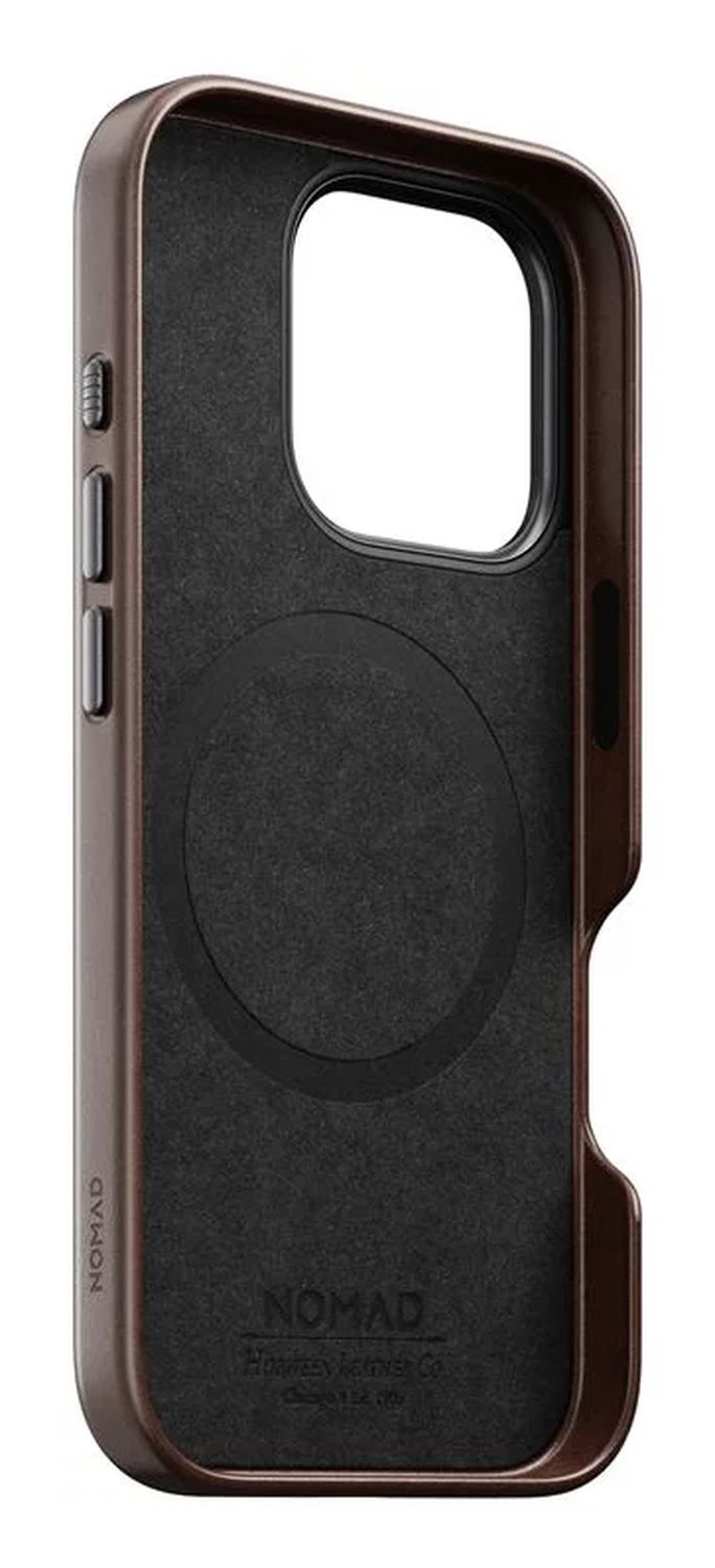 Nomad Traditional Leather iPhone 16 Pro Hoesje Leer MagSafe Horween Bruin afbeelding 8