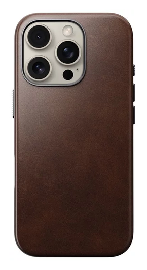Nomad Traditional Leather iPhone 16 Pro Hoesje Leer MagSafe Horween Bruin afbeelding 2