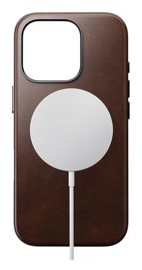 Nomad Traditional Leather iPhone 16 Pro Hoesje Leer MagSafe Horween Bruin afbeelding 6