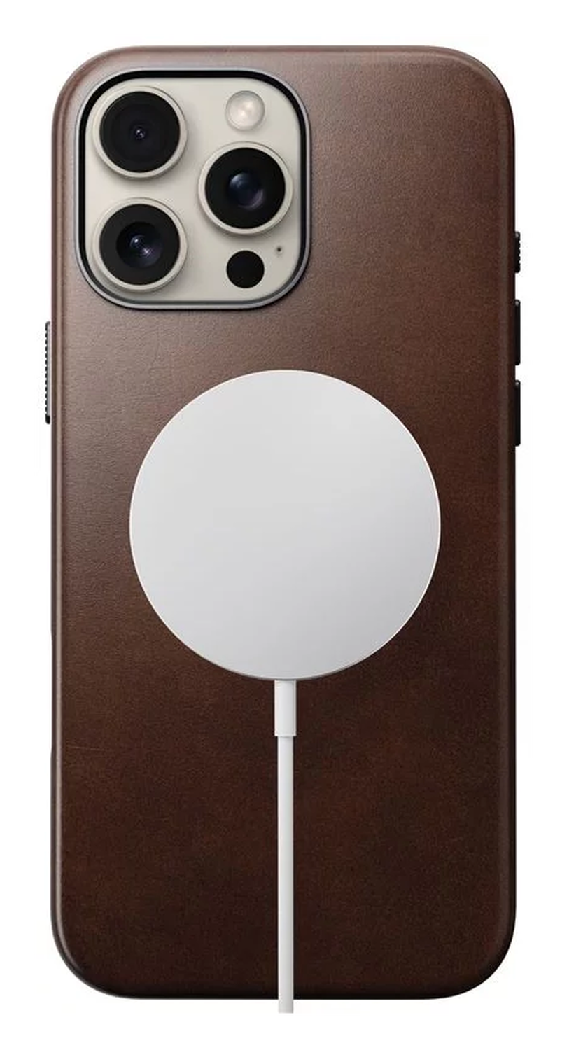 Nomad Traditional Leather iPhone 16 Pro Max Hoesje Leer MagSafe Horween Bruin afbeelding 1