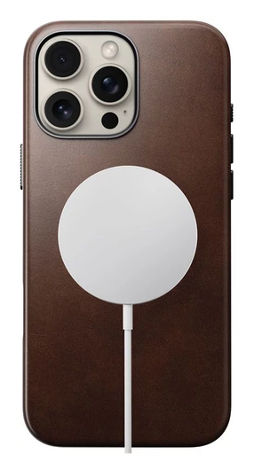 Nomad Traditional Leather iPhone 16 Pro Max Hoesje Leer MagSafe Horween Bruin afbeelding 1