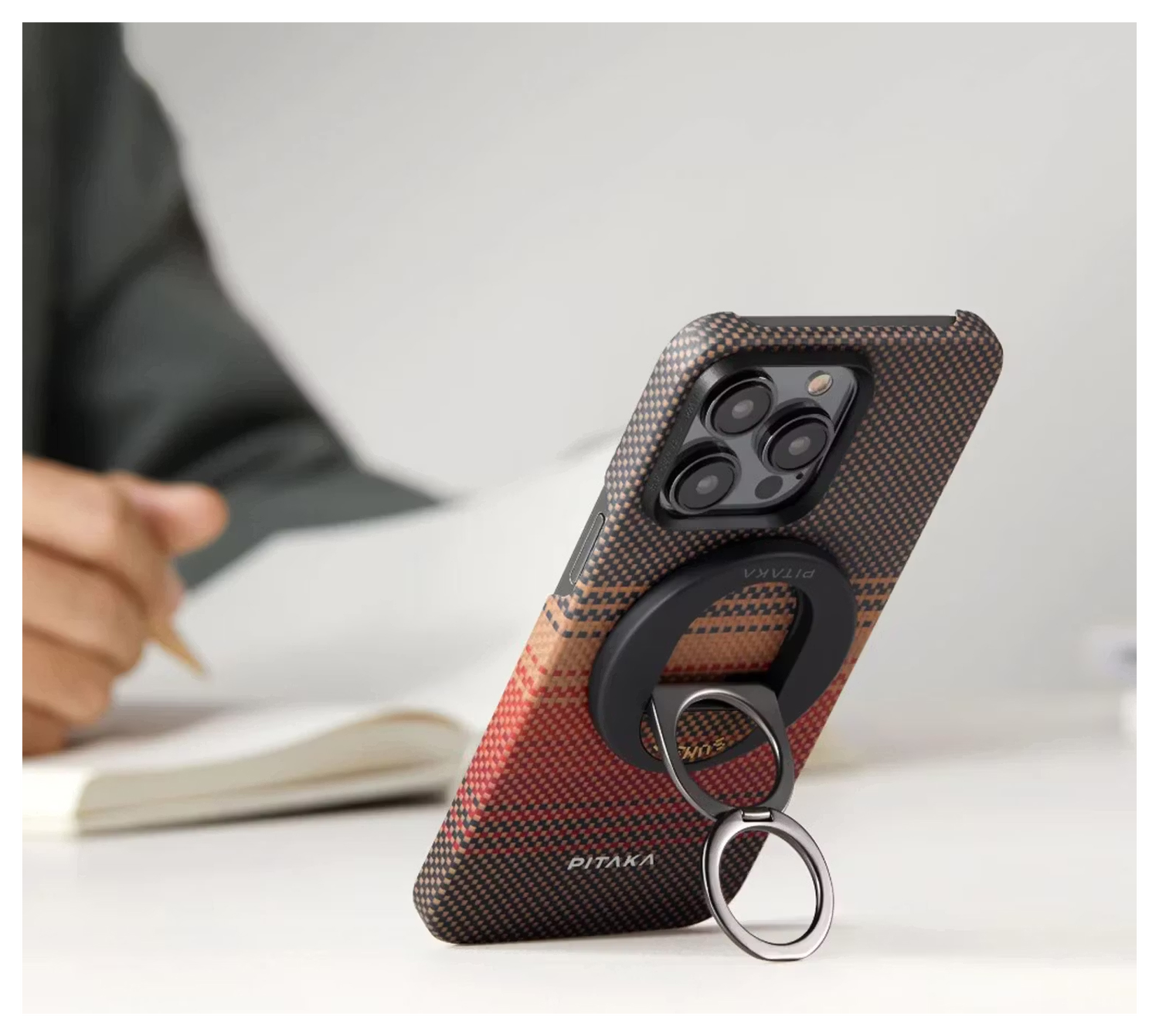 PITAKA MagEZ Grip 3 MagSafe Ring Houder Opvouwbare Standaard Sunset afbeelding 4