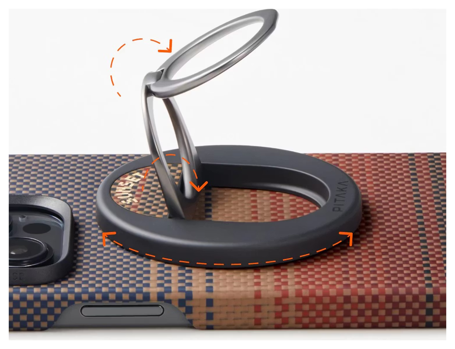 PITAKA MagEZ Grip 3 MagSafe Ring Houder Opvouwbare Standaard Sunset afbeelding 5