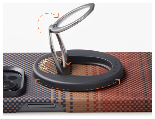 PITAKA MagEZ Grip 3 MagSafe Ring Houder Opvouwbare Standaard Sunset afbeelding 5