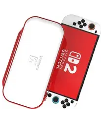 Dux Ducis Nintendo Switch 2 Hoesje met Game Card Organizer Opberghoes Wit/Rood afbeelding