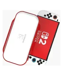 Dux Ducis Nintendo Switch 2 Hoesje met Game Card Organizer Opberghoes Wit/Rood afbeelding