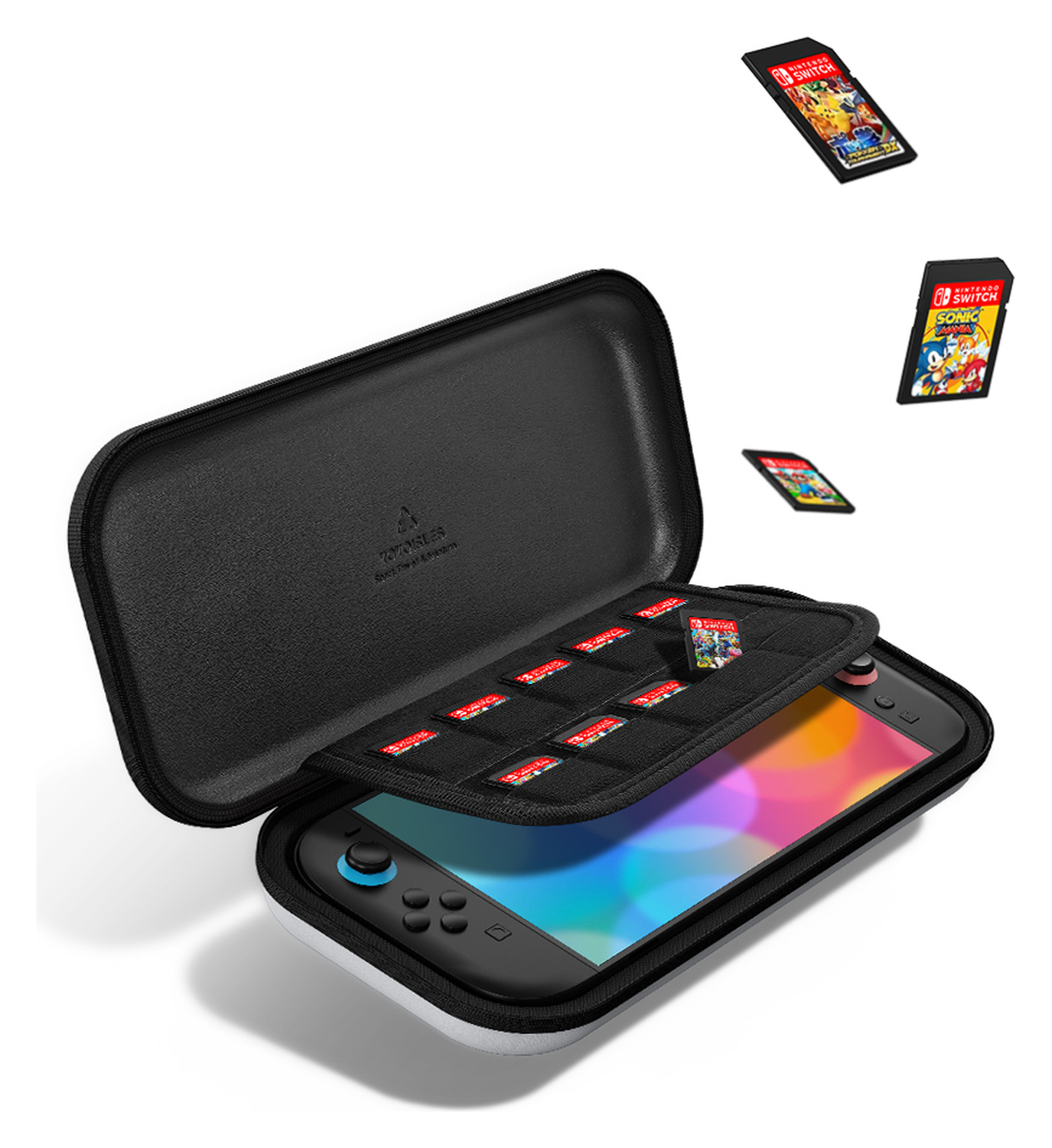 Dux Ducis Nintendo Switch 2 Hoesje met Game Card Organizer Opberghoes Wit/Rood afbeelding 2