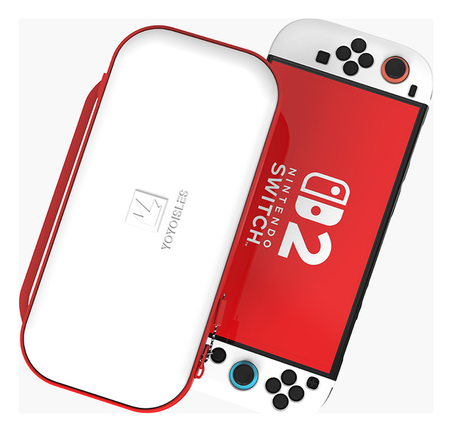 Dux Ducis Nintendo Switch 2 Hoesje met Game Card Organizer Opberghoes Wit/Rood afbeelding 1